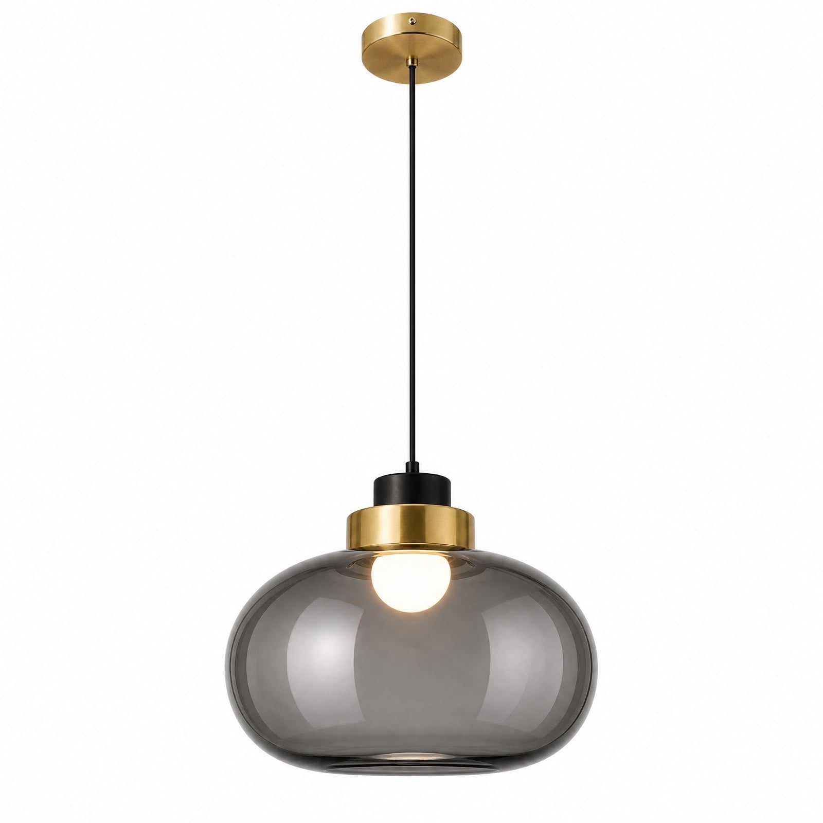 Lámpara Colgante LED Achatada Vidrio Smoke 180194