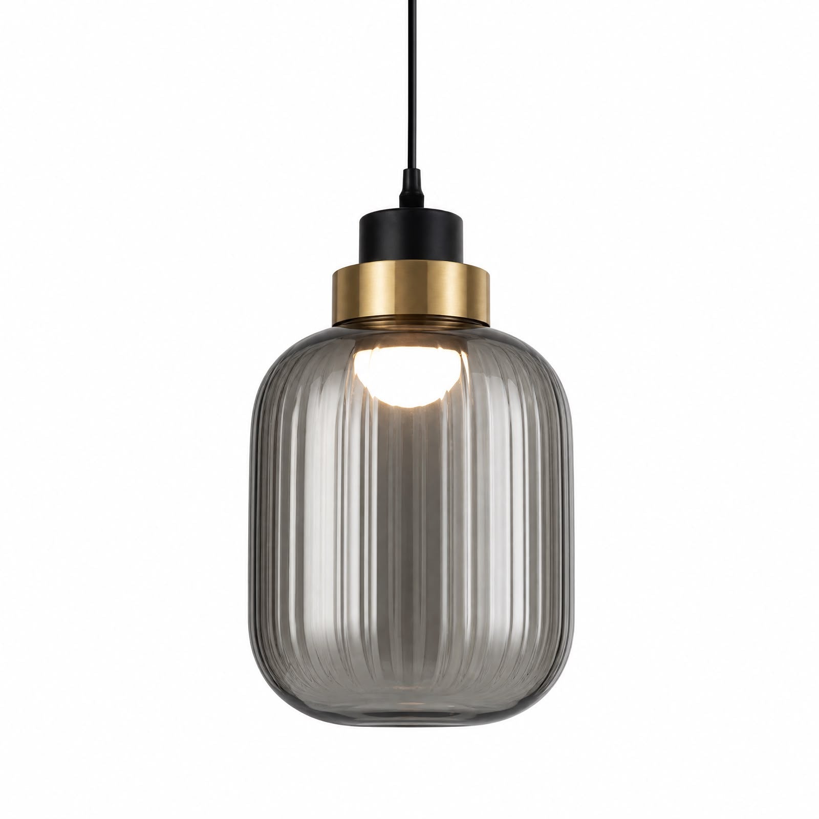 Lámpara Colgante LED Vidrio Smoke Dorado 180193