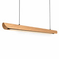 Lámpara Colgante LED Recta Madera Metal Negro 33W 181115