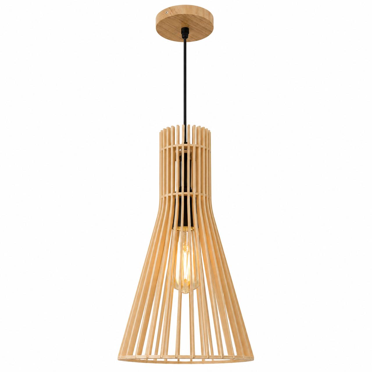 Lámpara Colgante Jaula Metal Madera 200050