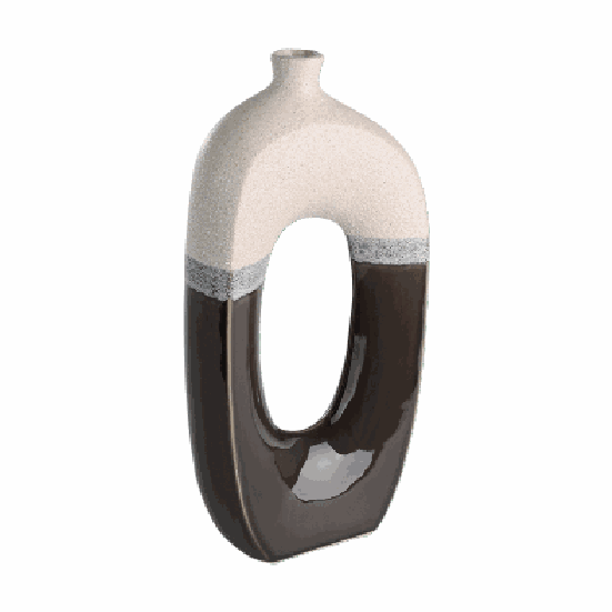 Jarrón EGLO Iwate 421519 beige negro alto