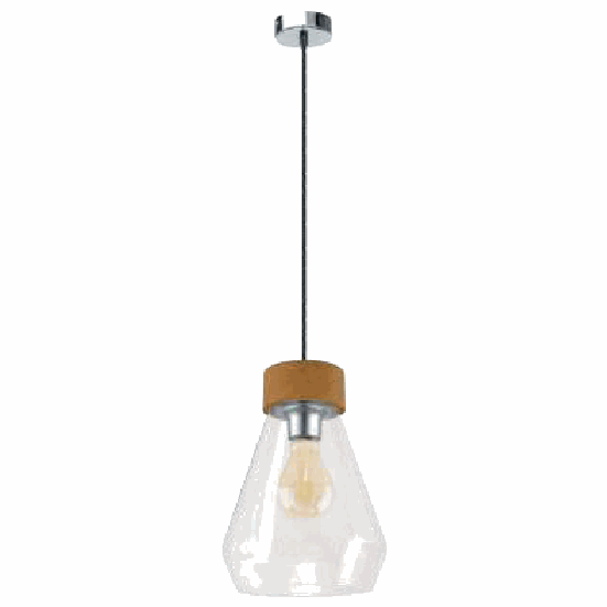 Lámpara colgante EGLO Brixham 49262 vidrio claro corcho