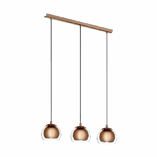 Lámpara colgante EGLO Rocamar 94591 cobre 3 luces