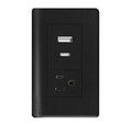 Jack USB + Toma Corriente GL 15A Negro 020150414
