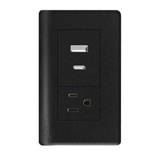 Jack USB + Toma Corriente GL 15A Negro 020150414